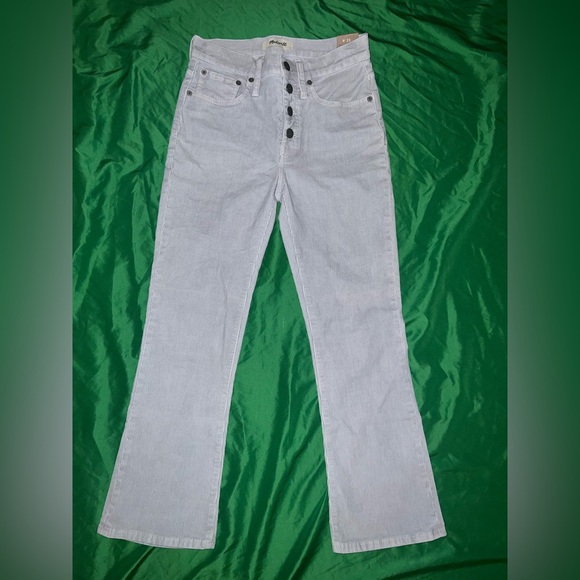 NWT Madewell Cali Denim- Boot Women's Light Gray. Corduroy Jeans size 25 - Picture 3 of 12